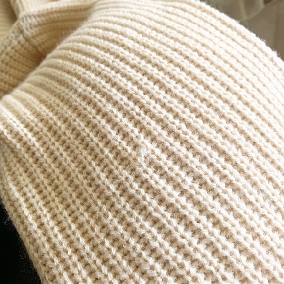 TOBI Don’t Let Me Down Oatmeal Knit Sweater Dress Open Criss Cross Medium M - Picture 7 of 8